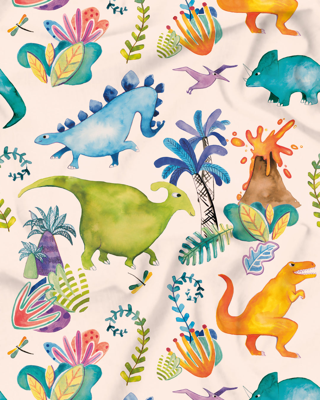 Dinosaurs Pink Pattern Detail - Woodstock Laundry