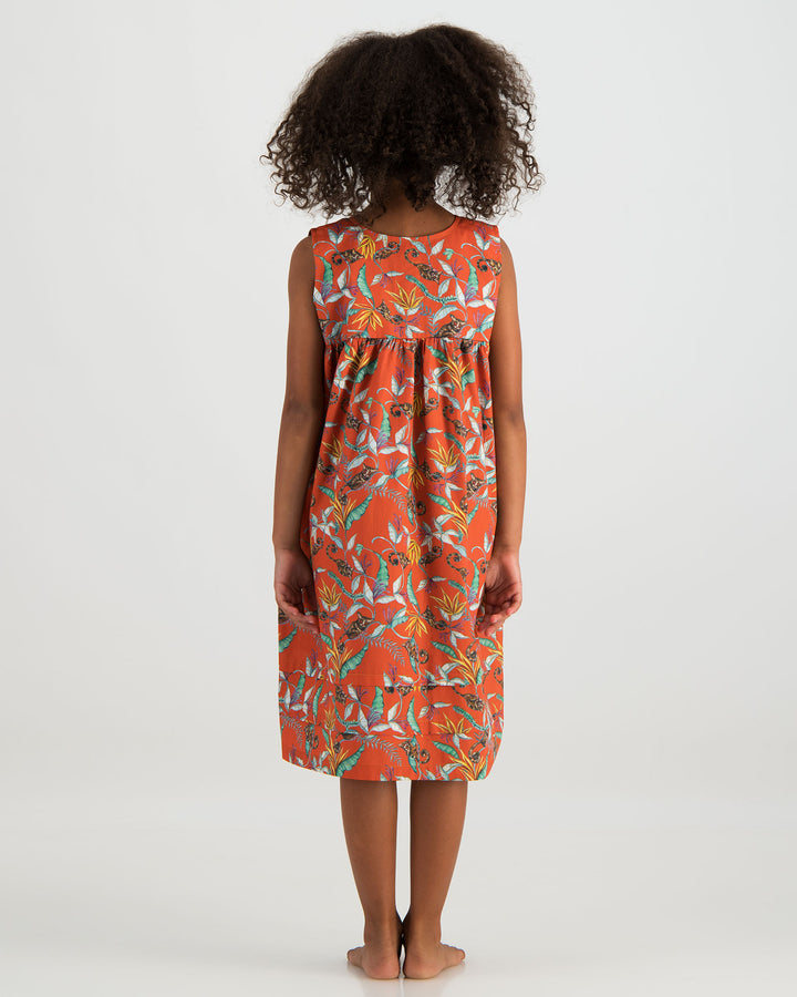 Girls Short Sleeve Nightdress - Nag Apies Orange