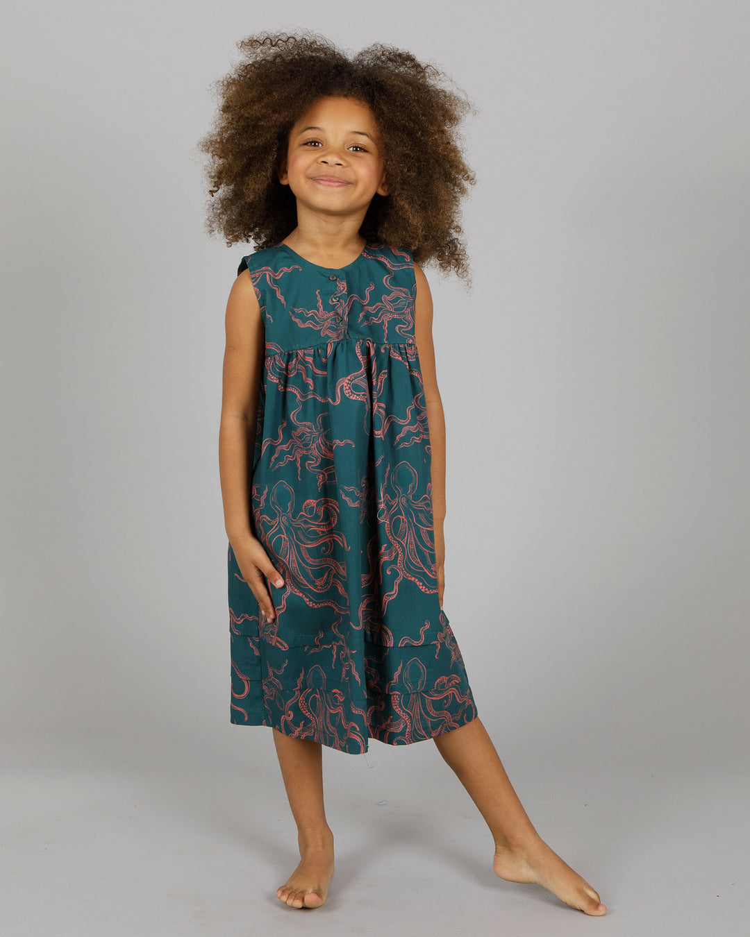 Girls Short Sleeve Nightdress - Octopus Pink