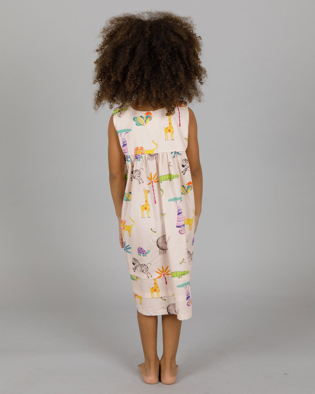 Girls Short Sleeve Nightdress - Safari in Pink