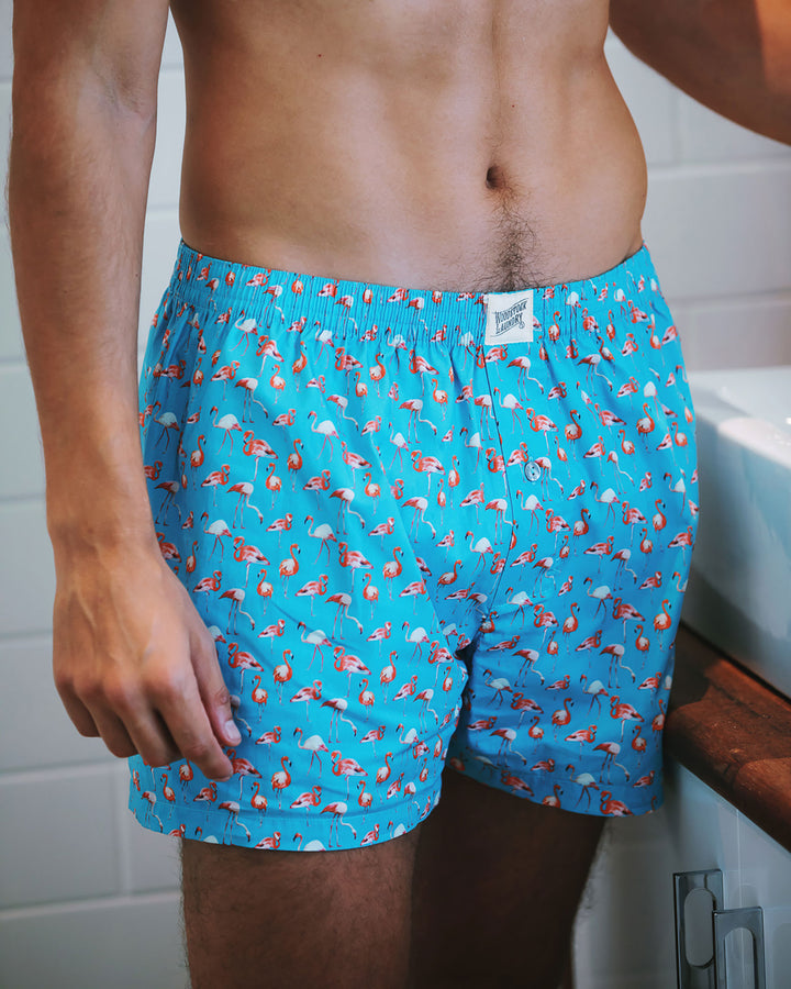 Mens Boxer Shorts - Flamenco Blue