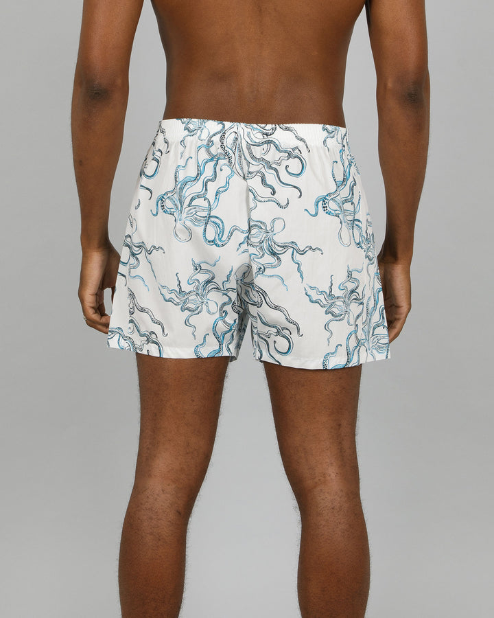 Mens Boxer Shorts - Octopus Indigo