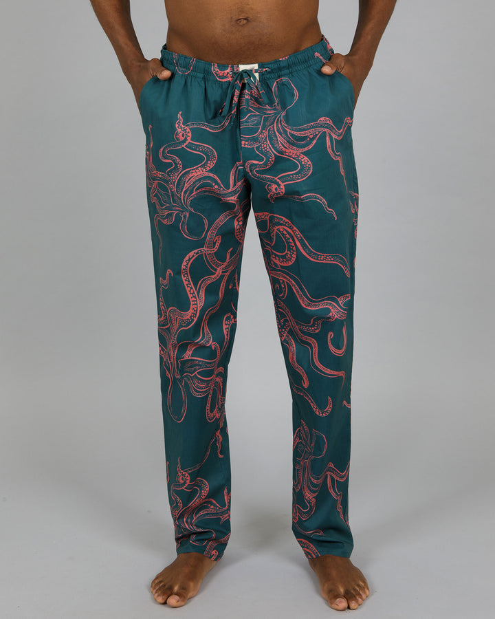 Mens Lounge Pants - Octopus in Pink