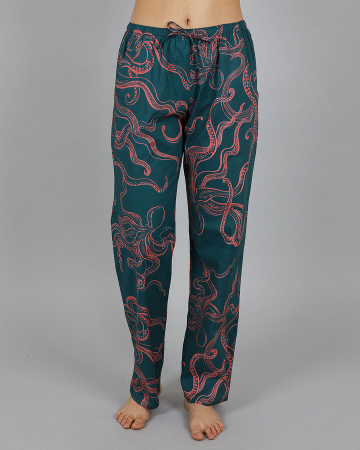 Womens Lounge Pants - Octopus in Pink