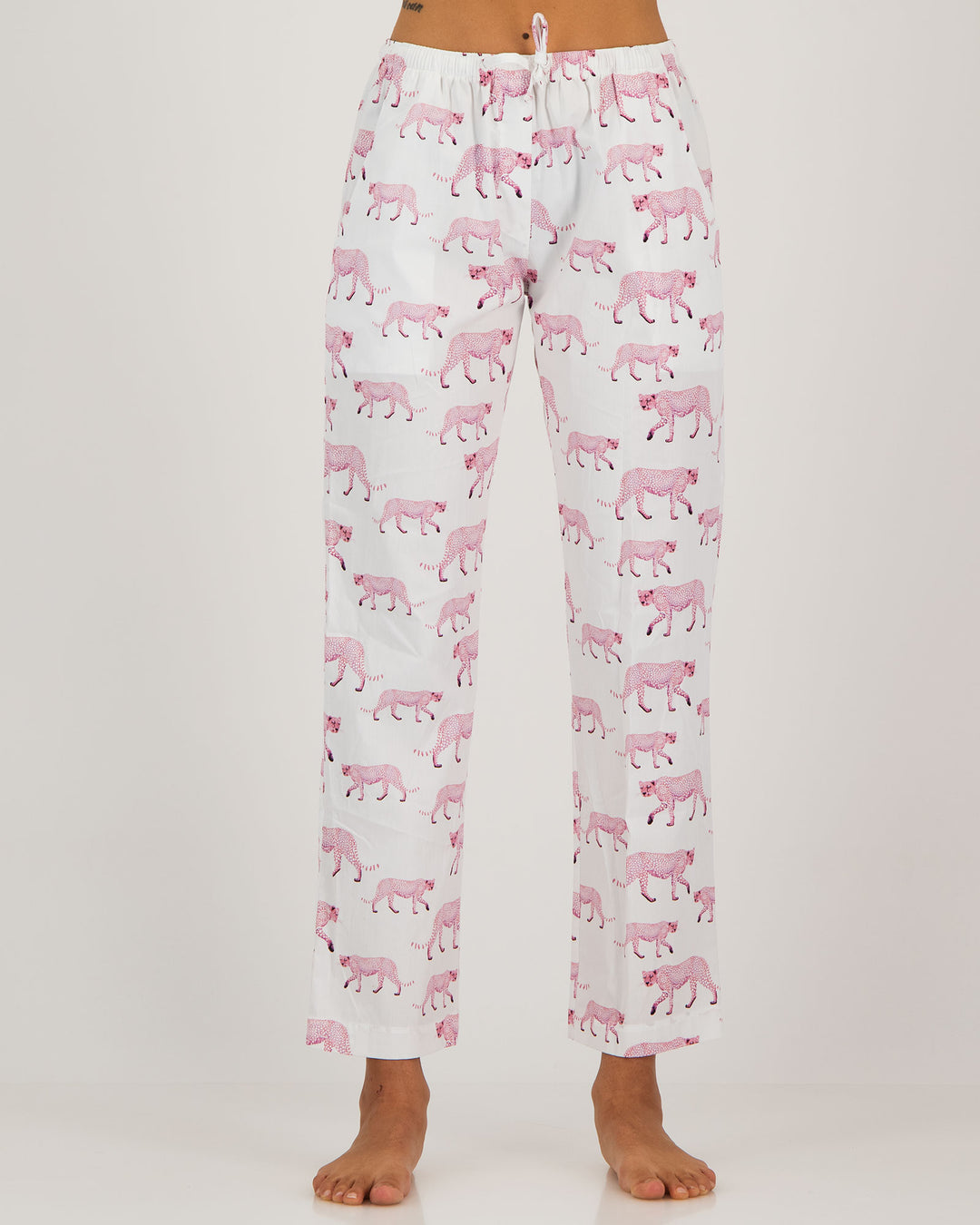 Womens Lounge Pants - Pink Leopard