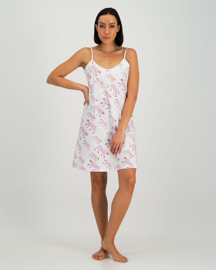 Womens Nightdress - Pink Leopard