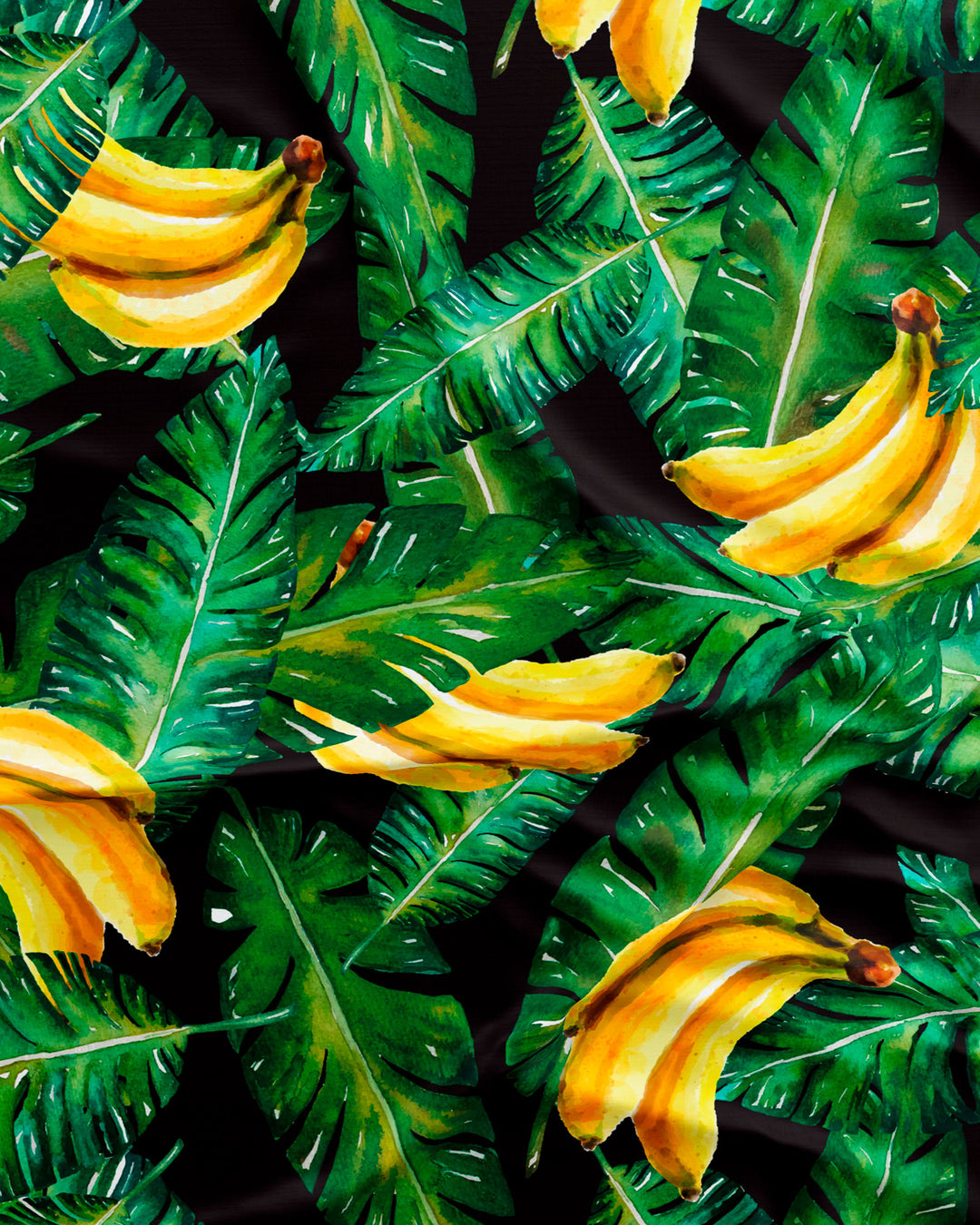 Mens Lounge Shorts - Banana on Leaves