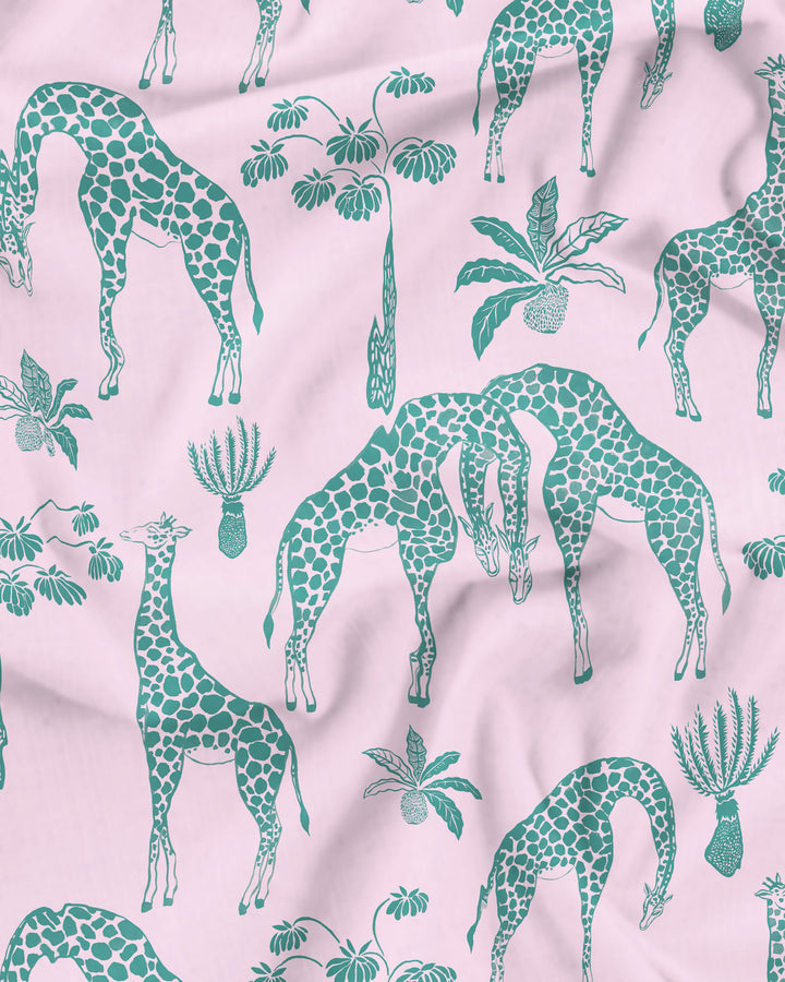 Girls Short Sleeve Nightgown - Pink Giraffes