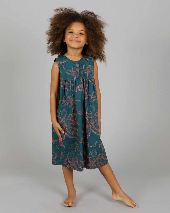 Girls Short Sleeve Nightdress - Octopus Pink