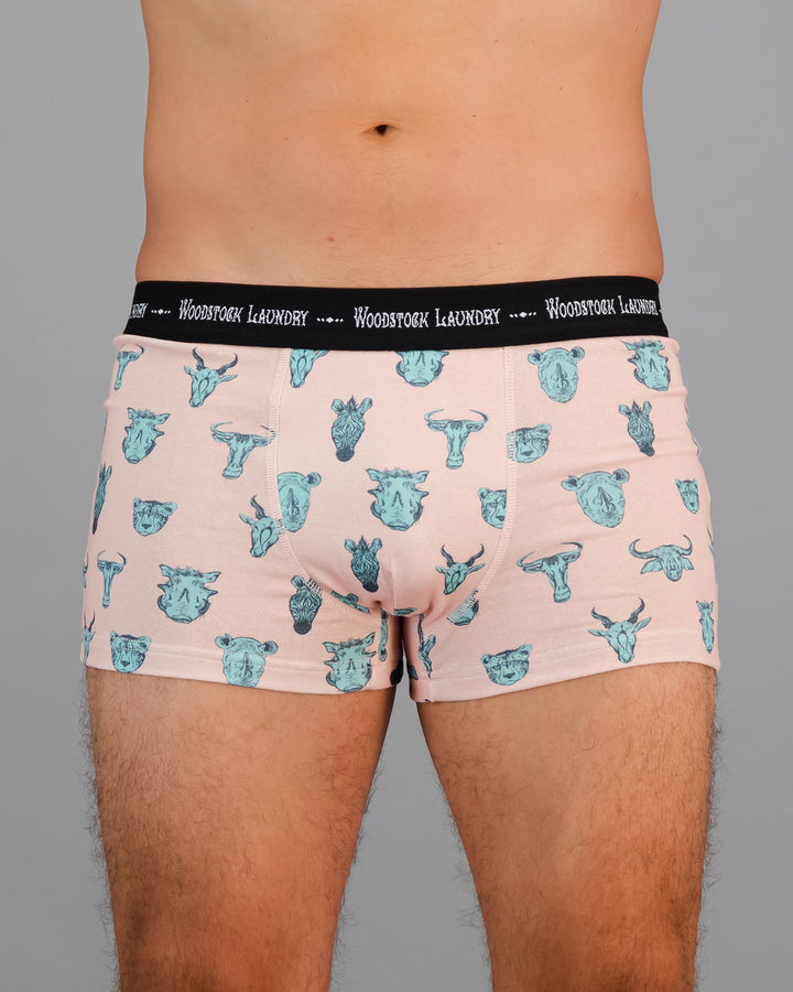 Mens Boxer Briefs - Heads in Pink