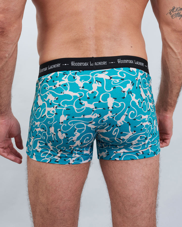 Mens Boxer Briefs - Little Monkeys in Light Green
