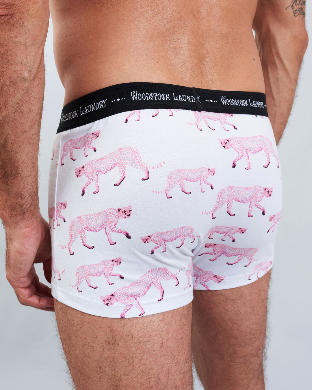 Mens Boxer Briefs - Pink Leopard