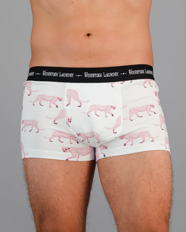 Mens Boxer Briefs - Pink Leopard