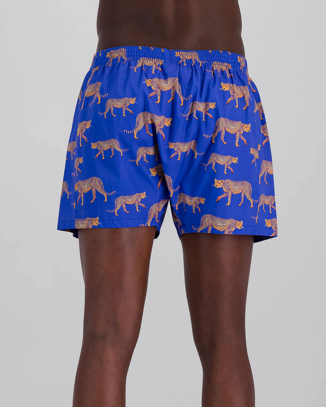 Mens Boxer Shorts - Blue Leopard