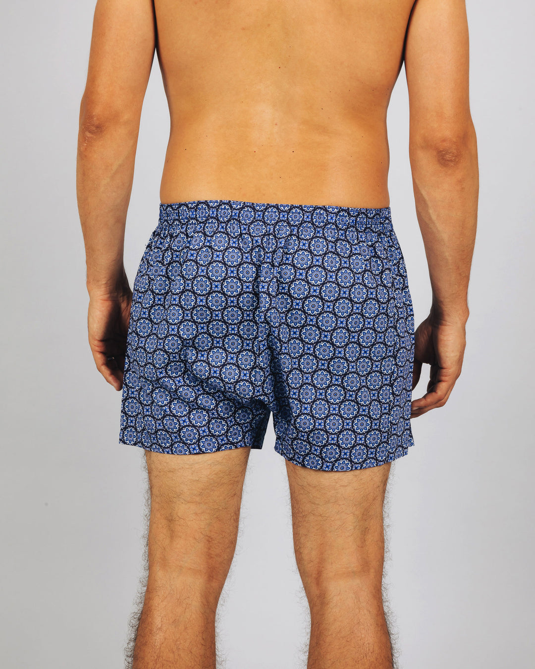 Mens Boxer Shorts - Flora Indigo