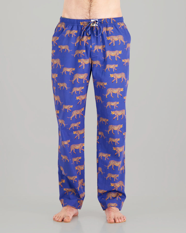 Mens Lounge Pants - Blue Tiger