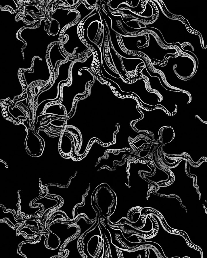 Mens Boxer Shorts - Black Octopus