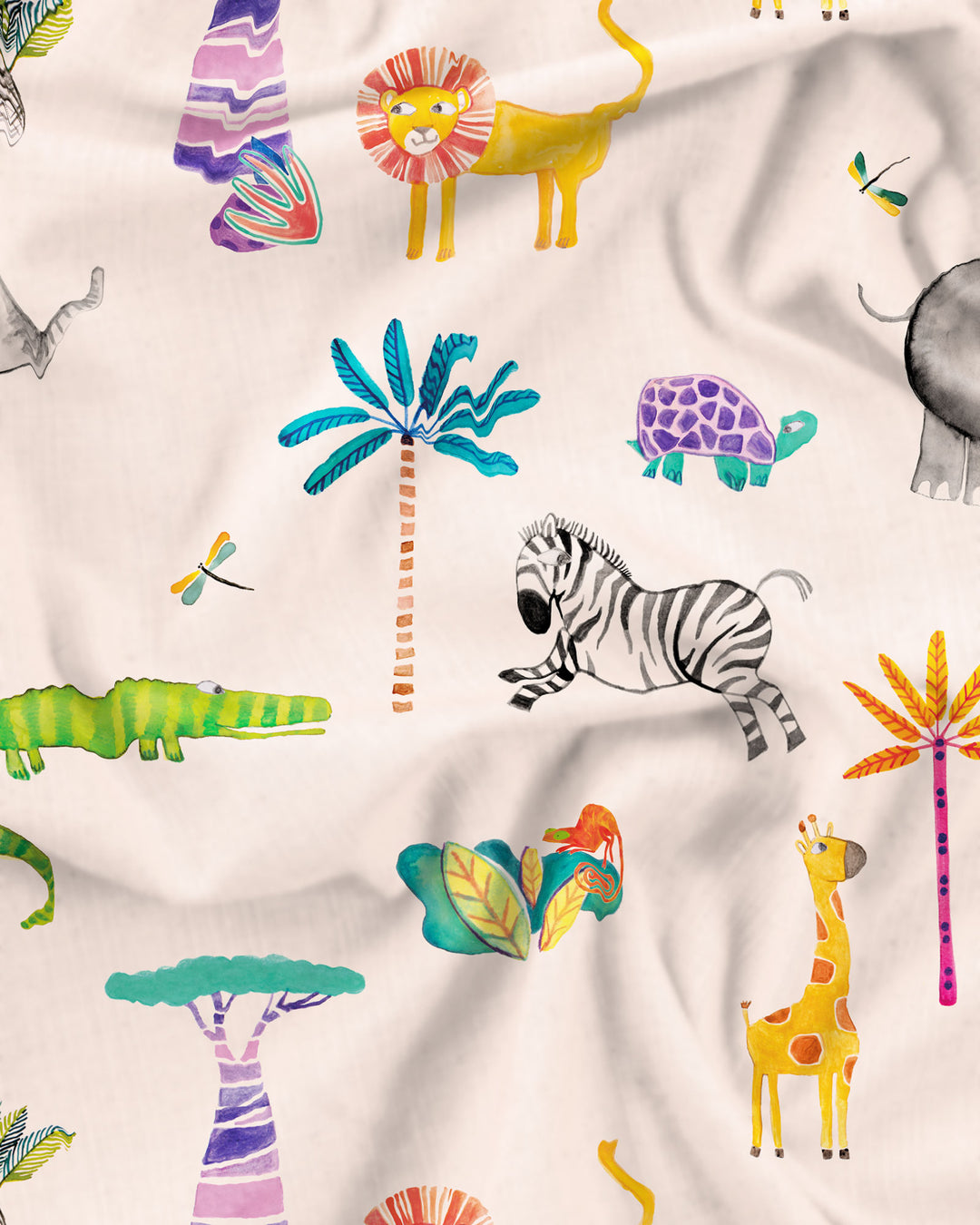 Girls Short Sleeve Nightdress - Safari in Pink