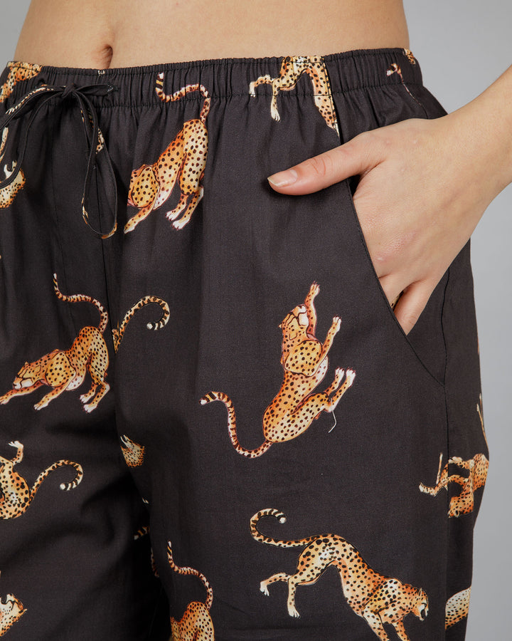 Womens Lounge Pants - Jumping Cheetahs