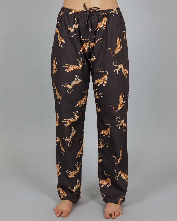 Womens Lounge Pants - Jumping Cheetahs