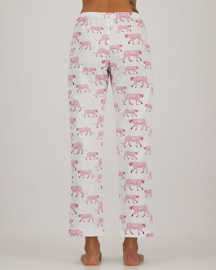 Womens Lounge Pants - Pink Leopard